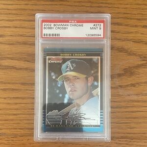 2002 Bowman Chrome Bobby Crosby Card PSA 9